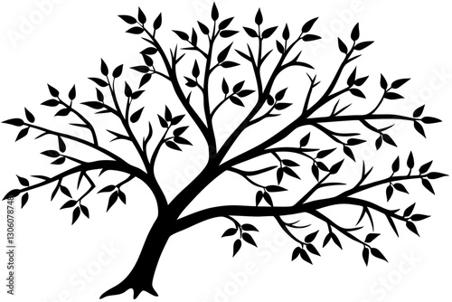  tree branches silhouette vector illustration