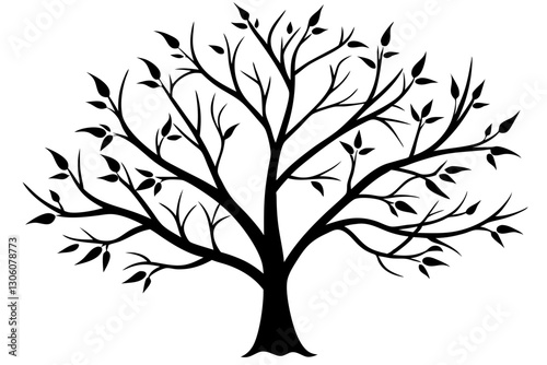  tree branches silhouette vector illustration