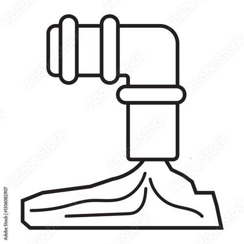 Water pollution line icon
