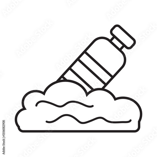 Water pollution line icon