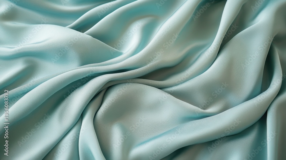 Obraz premium Soft Elegant Light Blue Satin Fabric for Background and Textures