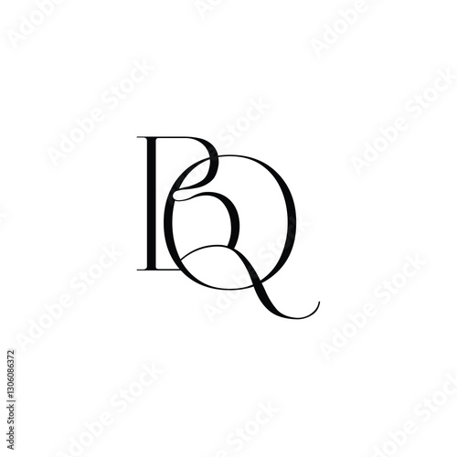 BQ monogram logo design letter text name symbol monochrome logotype alphabet character simple logo