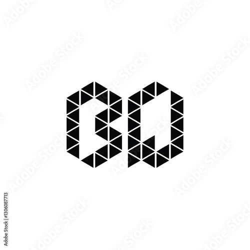 BQ monogram logo design letter text name symbol monochrome logotype alphabet character simple logo