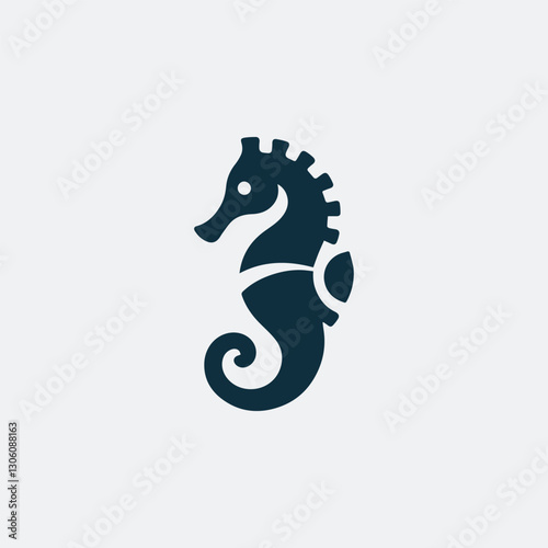 Minimalist seahorse logo