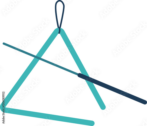 Musical triangle instrument vector illustration