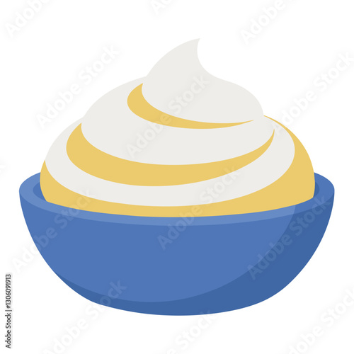 Illustration  of sour cream isolated-on-white-background 