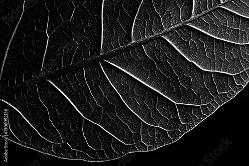 Obraz na płótnie Abstract Black And White Realistic Illustration Of Leaf Vein Texture w salonie