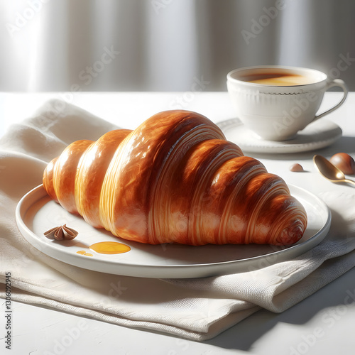 cup of coffee and croissant
