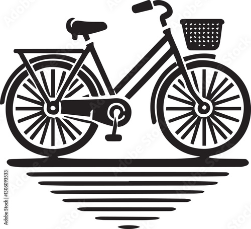 bicycle vector illustration, bicycle silhouette vector icon black and white