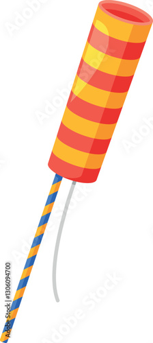 Firecracker colorful pyrotechnics vector illustration