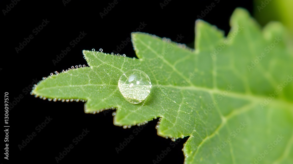 Macro Photography Dewdrop on Green Leaf Nature Macro Photography Dewdrop on Green Leaf Nature