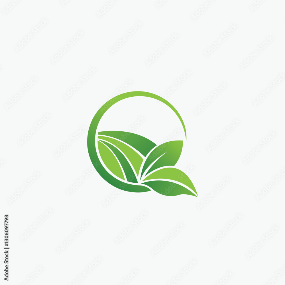 Green leaf logo vector template Green leaf logo vector template