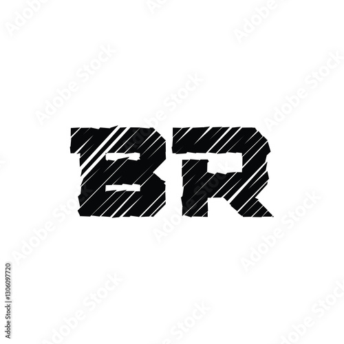 BR monogram logo design letter text name symbol monochrome logotype alphabet character simple logo