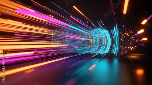 Futuristic energy burst digital realm abstract art dynamic environment perspective shift