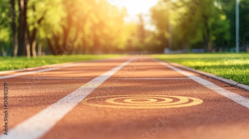 Park Running Track Sunlight Afternoon
