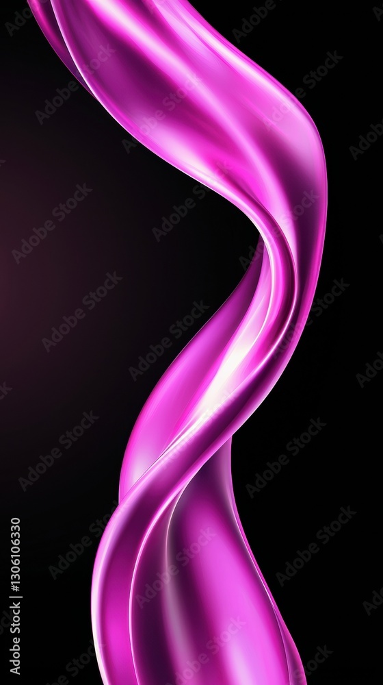 Naklejka premium Captivating Fuchsia Fabric Swirl on Dark Backdrop Displaying Fluid Elegance and Sophisticated Motion