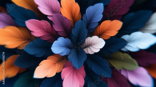 Wallpaper Mural AI Generated 3D Floral Ornament  Colorful Leaves  Abstract Background  Decorative Design Torontodigital.ca