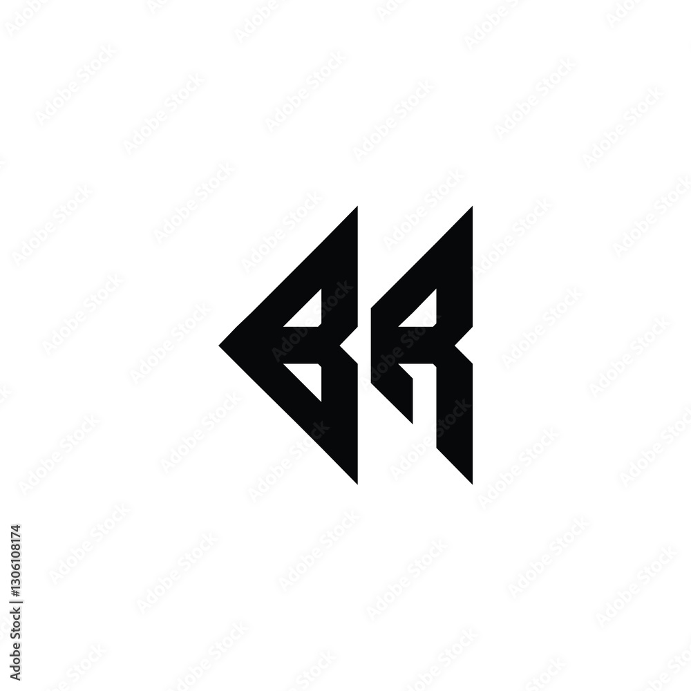 BR monogram logo design letter text name symbol monochrome logotype alphabet character simple logo BR monogram logo design letter text name symbol monochrome logotype alphabet character simple logo