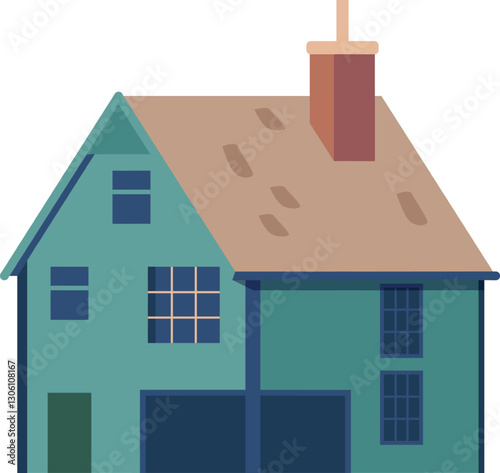 Suburban house residential property vector illustration