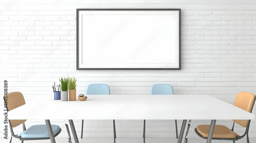 Clean White Table And Chairs In A Modern Interior Meeting Room Photo Clean White Table And Chairs In A Modern Interior Meeting Room Photo