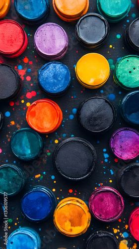 Colorful Watercolor Paint Palette Abstract Background Illustration