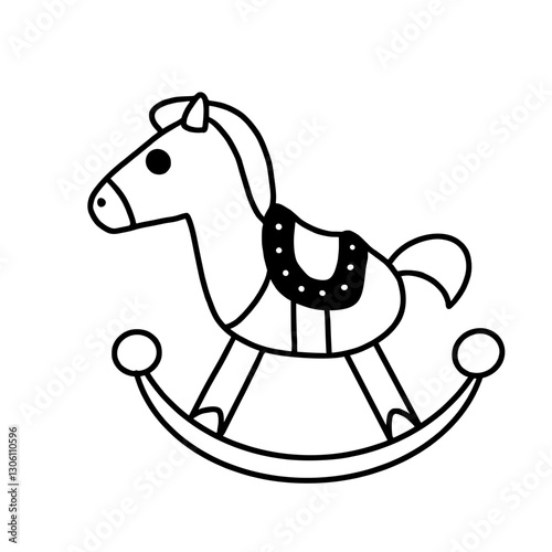 Hand drawn children's rocking horse