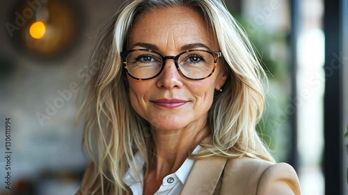 Professional Portrait of Confident Middle-Aged Businesswoman
