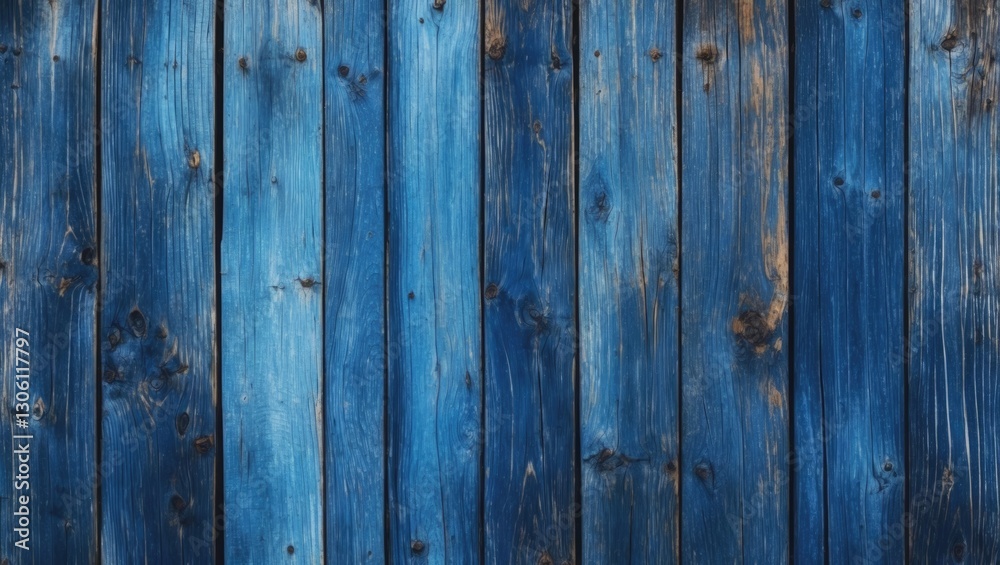 Denim blue wooden fence panels with a weathered texture creating a rustic and natural background for various design applications. Denim blue wooden fence panels with a weathered texture creating a rustic and natural background for various design applications.