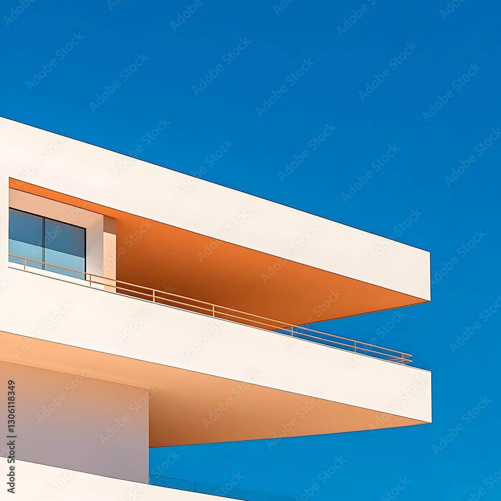 Modern Architecture Illustration: Geometric Building Design