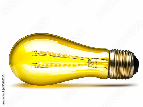 Wallpaper Mural Golden Yellow Lightbulb Isolated On White Abstract Illustration Torontodigital.ca