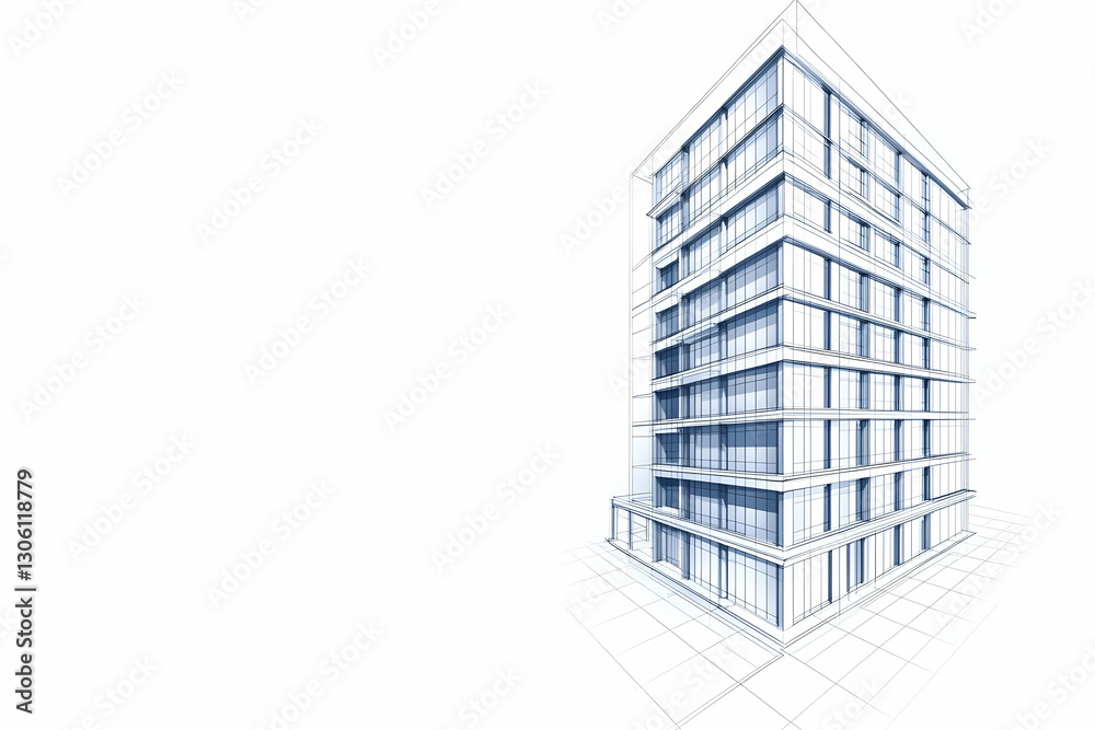 Modern Building Architectural 3D Illustration Modern Building Architectural 3D Illustration