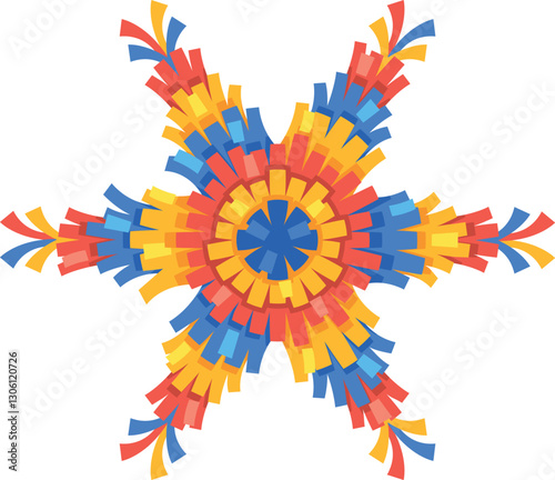 Star pinata paper shape vector illustration