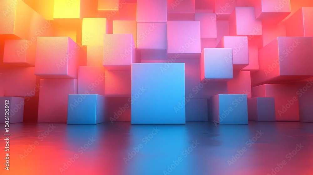 Abstract Colorful Cubes Reflecting Vivid Light. AI Generated Abstract Colorful Cubes Reflecting Vivid Light. AI Generated