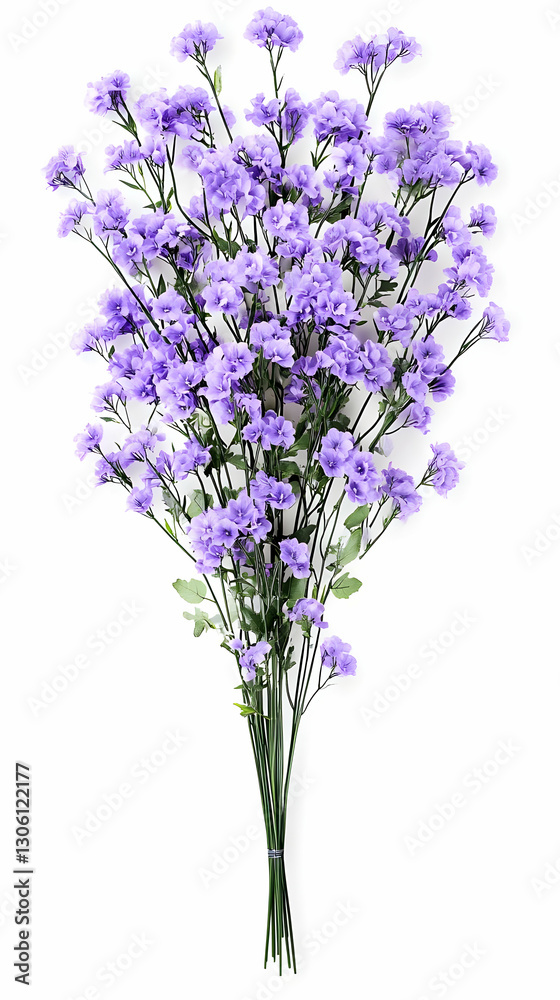Naklejka premium Isolated Purple Floral Arrangement on White Background Photo