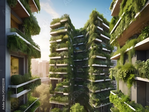 Image of a sustainable and connected building design photo