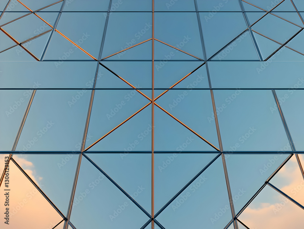 Geometric Glass Facade Reflection Abstract Background Image Geometric Glass Facade Reflection Abstract Background Image