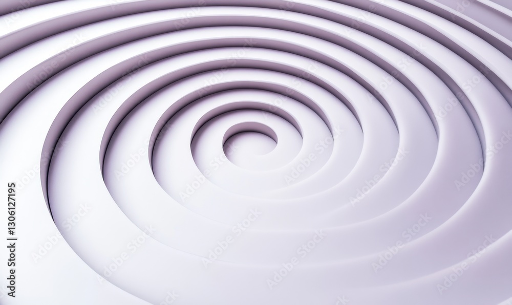 Fototapeta premium Abstract 3D concentric circles, ripple effect, modern background design element