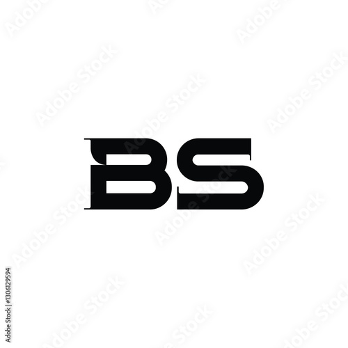 BS monogram logo design letter text name symbol monochrome logotype alphabet character simple logo