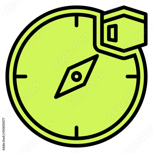 Finding Qibla Direction with Compass for Islamic Prayer Vector Icon