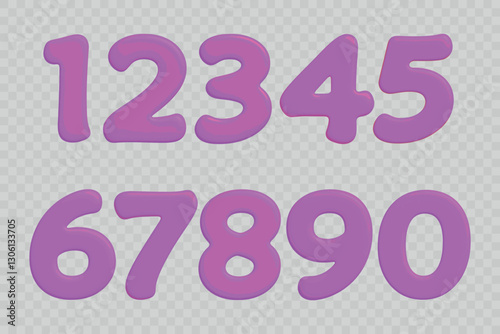 Set of colorful numbers. Vector illustration. Template elements for greeting card, web design. Mathematics educational children game.