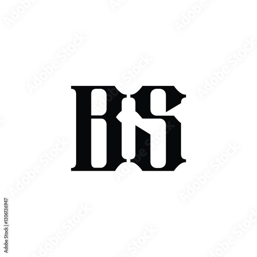 BS monogram logo design letter text name symbol monochrome logotype alphabet character simple logo