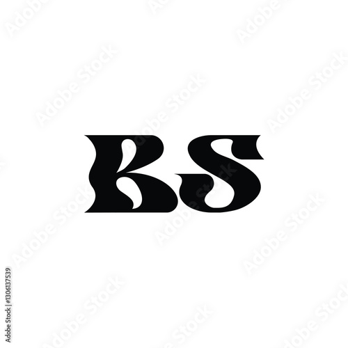 BS monogram logo design letter text name symbol monochrome logotype alphabet character simple logo