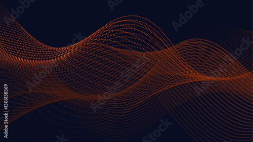 Abstract digital wave of particles and lines. Futuristic Technology wave form design. Glowing energy waves with gradient. Neon Waves Background with energy light lines Flow. Particle technology concep