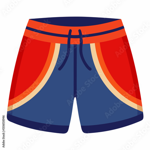 Swim Trunks Outline Illustration on White