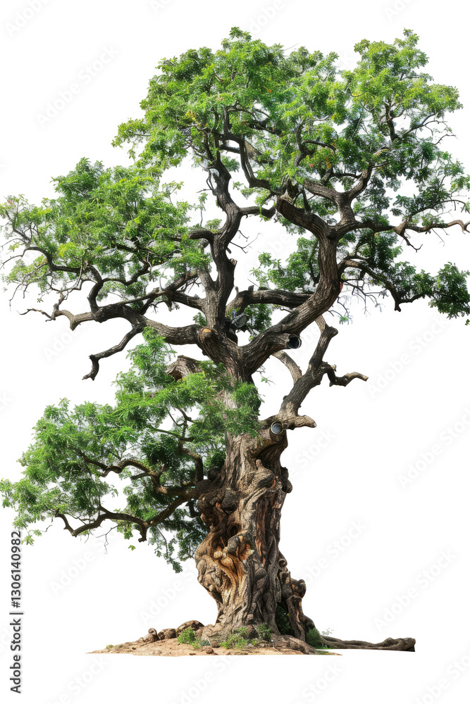 Fototapeta premium Majestic Ancient Tree With Twisted Branches. Isolated