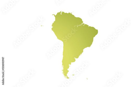 Map of South America, sign silhouette. World Map Globe. Vector Illustration isolated on transparent background. Latin American continent.