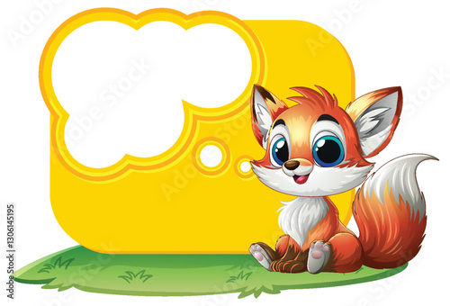 Cute Fox with Speech Bubble