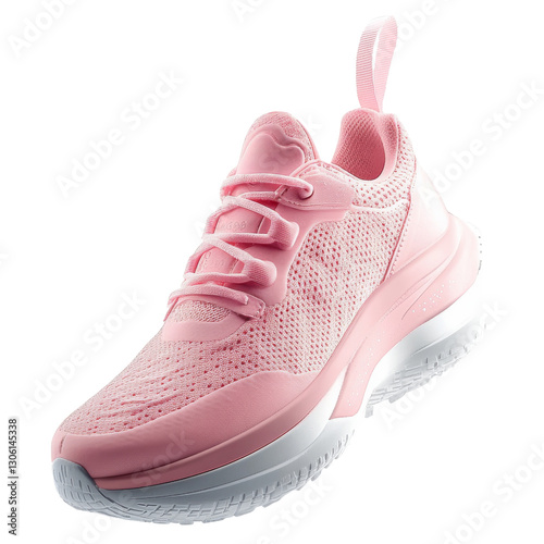 Stylish pink sneaker with breathable mesh upper and cushioned sole, perfect for active lifestyles. , png image transparent