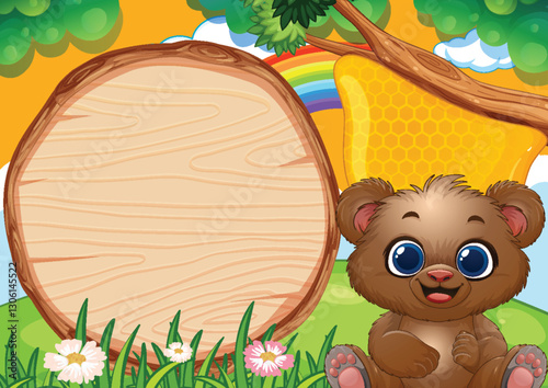 Cute Bear in a Sunny Meadow