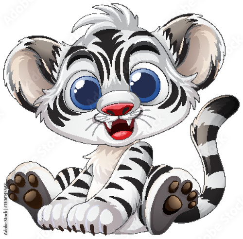 Adorable Baby Tiger Cartoon Illustration